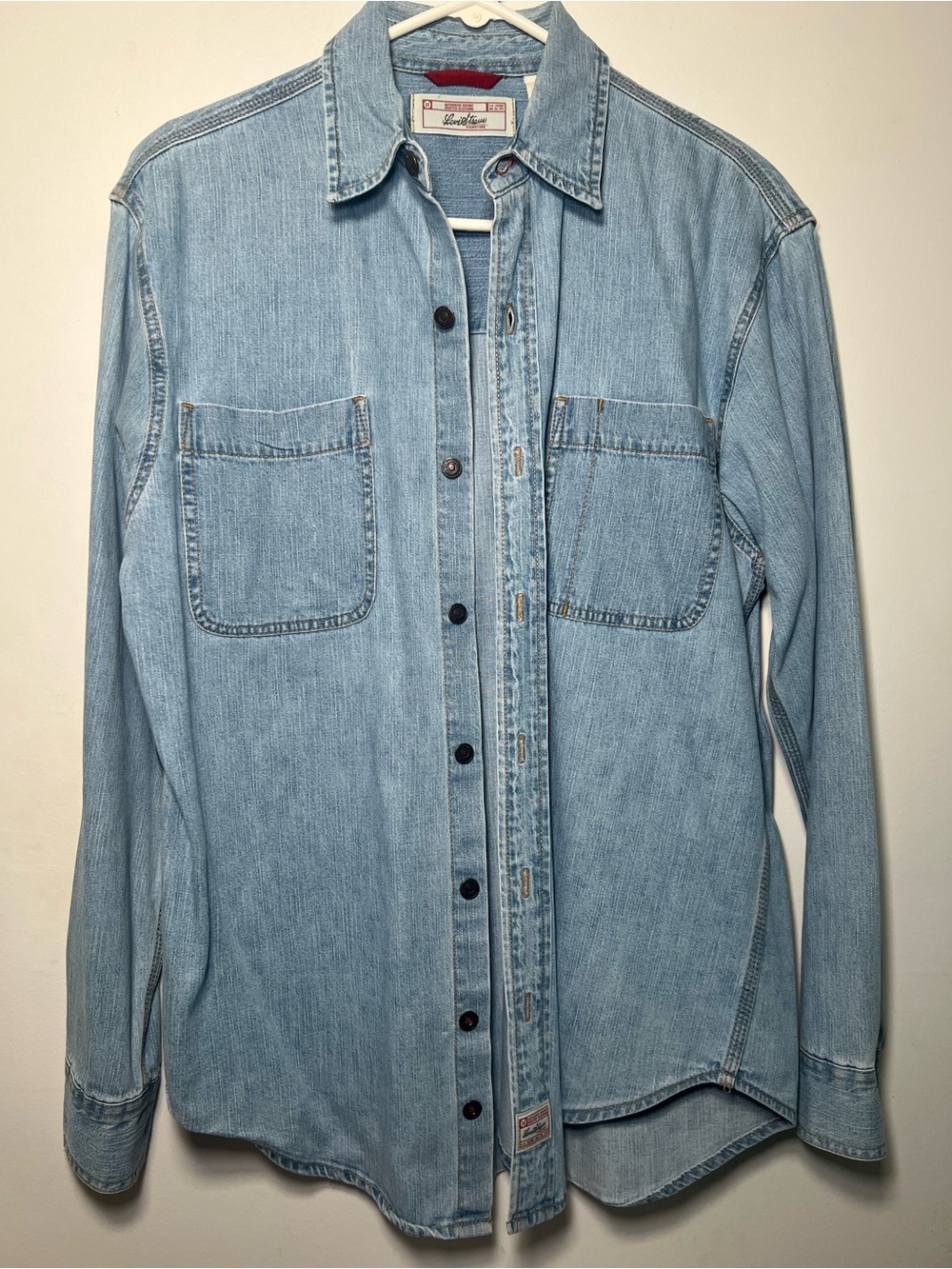 Levi Strauss Signature Light Wash Denim Button Down Shirt Size S - Picture 11 of 16